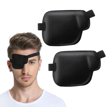 KWJEIULSOQ 2 Pack Medical Eye Patch, Adult Eye Patch, 1 Left, 1 Right, 3D Adjustable Monocular Eye Patch, Eye Patch for Postoperative Recovery, Strabismus (A)