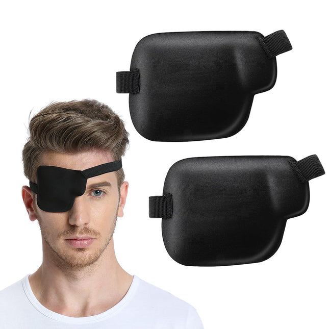 KWJEIULSOQ 2 Pack Medical Eye Patch, Adult Eye Patch, 1 Left, 1 Right, 3D Adjustable Monocular Eye Patch, Eye Patch for Postoperative Recovery, Strabismus (A)