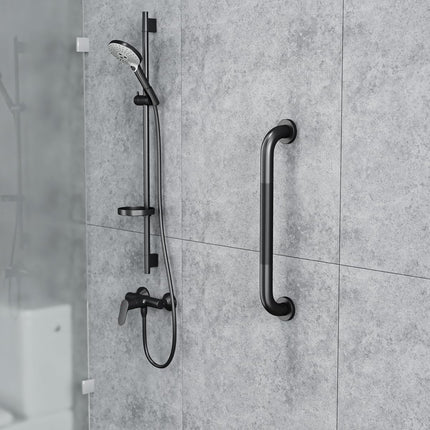 FANHAO 2 Pack Grab Bar Stainless Steel Non-Slip with Anti-Slip Knurled Grip, 41 cm Grab Bar Bathroom for Bathtub Shower Safety Handles for Seniors and Children - Matte Black
