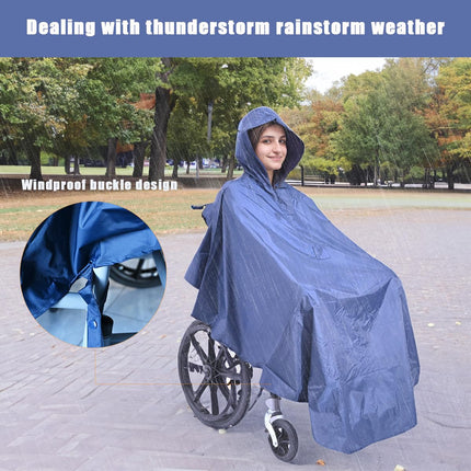 Fonakei Wheelchair Rain Poncho cover, Waterproof rain cover cape, Lightweight Rain Poncho for wheelchair Dry Protection