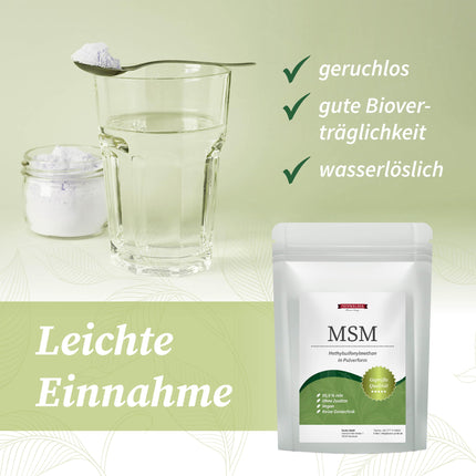 Feinwälder® MSM Powder, 1000g – 99.9% Purity, Premium Quality, Organic Sulfur, Methylsulfonylmethane without Additives