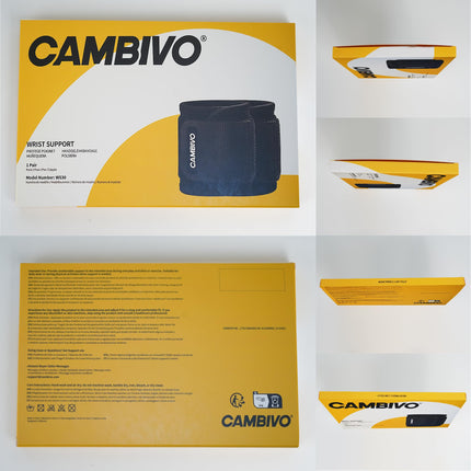 CAMBIVO Wrist Wraps Strength Training, 2 Pack Adjustable Wrist Support Wrist Wrap for Fitness, Gym, Sports Protection