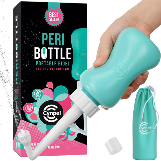 Cynpel Mobile Bidet for the Postpartum Period - 350ml Hand Intimate Shower &amp; Butt Shower for Women with Practical Accessory Bag in Blue