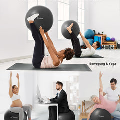 Trideer Thick Exercise Ball Pregnancy, Pezzi Ball, Anti-Burst Pilates Ball, 45-85 cm Seat Ball Office for Balance, Yoga as Small Fitness Equipment and Balance Chair in the Gym-Home Office