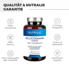 Glucosamine Chondroitin MSM 2268mg High Dose - Boswellia Collagen - Bone Maintenance with Glucosamine Chondroitin MSM Collagen Hyaluronic Acid Selenium and Zinc - Laboratory Tested - 120 Tablets Nutralie