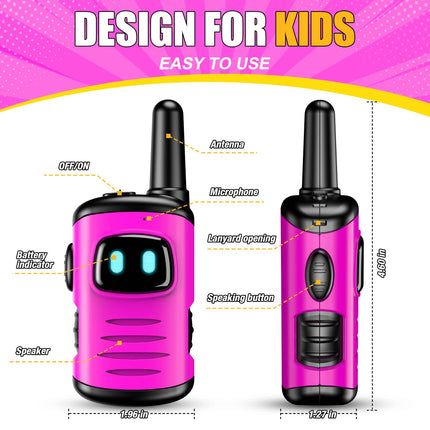 EUTOYZ Walkie Talkie, 4 5 6 7 8 Year Old Girl Gifts for 3-12 Year Old Girls Toys Age 5-9 Years Kids Toys for Girls Children Walkie Talkies Outdoor Toys Walky Talky Spy