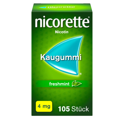 NICORETTE Chewing Gum 4mg Freshmint – Nicotine chewing gum for smoking cessation – Mint flavor – with 4mg nicotine – Quit smoking – 105 pcs.