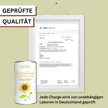 Sunflower Lecithin Powder for Cooking &amp; Baking - Sunflower Lecithin Powder, Vegan Phosphatidylcholine Emulsifier, Fine Granules - Sunflower Lecithin Powder | PureRaw 190g