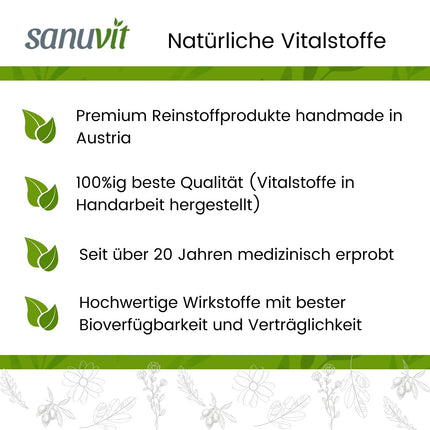 Sanuvit® - Organic Sunflower Lecithin Capsules | 1200 mg per daily dose | High dosage | High bioavailability and tolerability | Vegan | Made in Austria | 180 Capsules