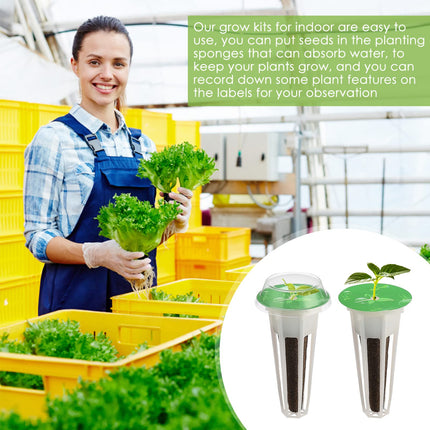 Seed Capsule Kit for Aerogarden, Grow-Anything Kit for Hydroponics, Plant Capsule Kit A&amp;B for Solid Plant Fertilization with Plant Baskets, Grow Sponges, Plant Domes, and Labels, (12 Pieces)