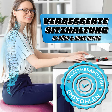 #DoYourFitness Exercise Ball including ball pump | Fitness seat ball in 55cm to 85cm | Anti-burst | Training ball for yoga, Pilates, gym, office &amp; pregnancy | Fitness ball &amp; balance for core training