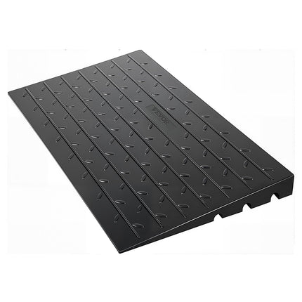 VEVOR Rubber Threshold Ramp, 10.2 cm Rise, Door Threshold Ramp, 3-Channel Cable Cover, Solid Rubber Threshold Ramp, with a Load Capacity of 1 T for Wheelchairs and Scooters