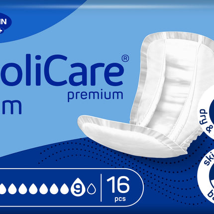 Molicare Premium Form 9 drops, for severe incontinence: maximum safety, extra leakage protection and discretion for women and men, to be used with MoliCare Premium Fixpants, 16 pieces