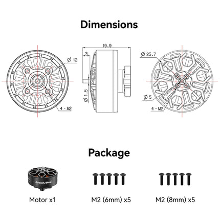 2006 1950KV FPV Drone Motor - 6S Brushless Motor for 3.5, 4, 5 inch FPV Drone QAV Quadcopter - 4 Pack