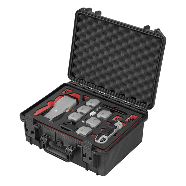 TomCase Drone Case "Travel Edition" for DJI Air 3S Fly More Combo, Standard or DJI RC 2 Controller, Battery Charging in the Case, Waterproof Outdoor Case - Made in Germany (Black/Red-Black)
