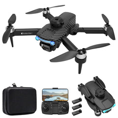 Drone with 8K Camera XT204 Dual 2.4G Brushless Gesture Photography, 6-Axis Gyro, Optical Flow Positioning, 360° Obstacle Detection, Foldable Gift for Adults Children 3 Batteries