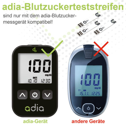 adia blood glucose test strips, 150 strips, the simple blood glucose measurement for blood glucose control in diabetes
