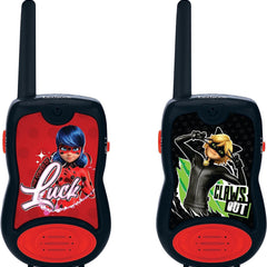 Lexibook - Miraculous Walkie Talkies, 200m, Communication Game for Children, 2 Communication Channels, Belt Clip, Black/Red, TW12MI + Duracell Plus AAA Batteries, 12 Pack, Long-Lasting Power, AAA Batteries