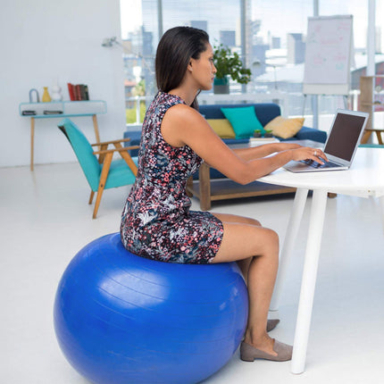 flintronic Exercise Ball, 65 cm Ultra-Thick Anti-Explosion Yoga Ball with Inflatable Foot Pump, Robust Maximum Load Fitness Ball for Sports Fitness, Yoga, Pilates