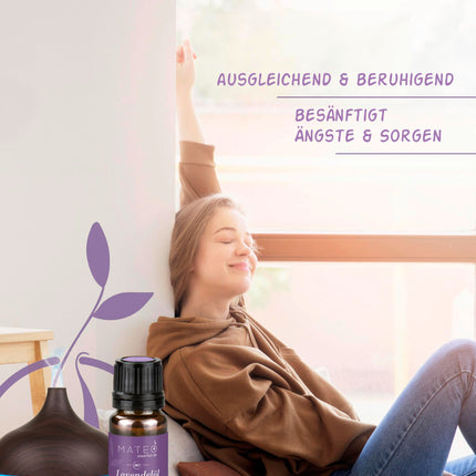 MateoEssentialOils – 100% Pure and Natural Lavender Oil (Lavandula angustifolia) – Organic, Gentle Fragrance – Ideal for Aromatherapy, Skin Care &amp; Relaxation – 10 ml.