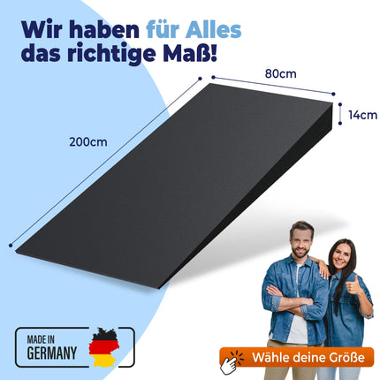 saarschaum • Wedge pillow mattress wedge • Orthopedic wedge mattress for bed inclination • Raised wedge for a healthier sleeping position • Sleep at an angle • 80x200cm FSA 2750