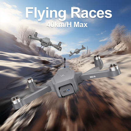 Drone with Camera 4K Brushless Motor Drone with 2 Cameras 40KM/h MAX Wind Resistant 4 Level 5 GHz WIFI FPV Drones RC Quadcopter for Kids Adults 2 Batteries IDEA16
