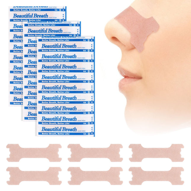 MXTIMWAN 120 Pieces Snoring Nasal Strips, Anti-Snoring Nasal Strips, Anti-Snoring Nasal Strips for Sports, Sleep Relief, Better Breathing While Sleeping (66 x 19 mm)