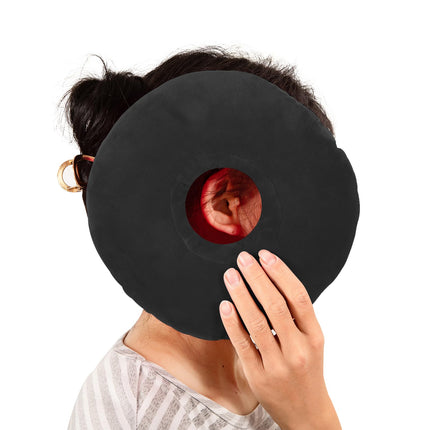 UKTYUAS Piercing Pillow with Hole, For Ear Against Earache, Donut Pillow, Ear Cushion, Sleeping Ring for Side Sleepers for Pain Relief, Pillow, Ear Cushion (Black)