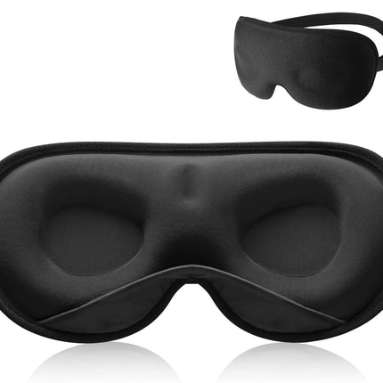 Umisleep 2024 Weighted Sleep Mask for Men &amp; Women, 3D Eye Mask Sleep Mask for Pressure Relief, 100% Light Blocking Sleep Mask with Adjustable Strap for Travel, Yoga, 120 g, Black