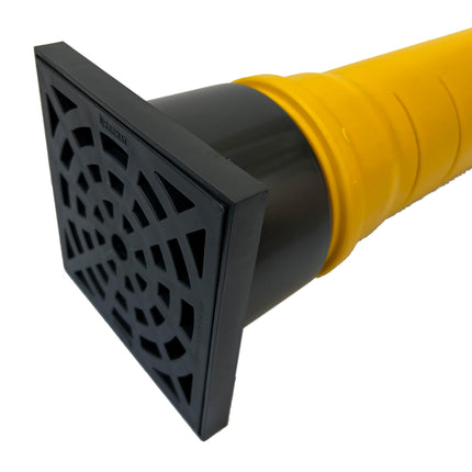 Powermat drainage drain soakaway for HAT KG pipes, DN 110, vertical outlet made of polypropylene (PP), yellow, round, 1000 mm long, 150 mm wide, 1000 mm high, walkable and drivable
