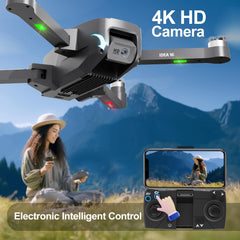Drone with Camera 4K Brushless Motor Drone with 2 Cameras 40KM/h MAX Wind Resistant 4 Level 5 GHz WIFI FPV Drones RC Quadcopter for Kids Adults 2 Batteries IDEA16