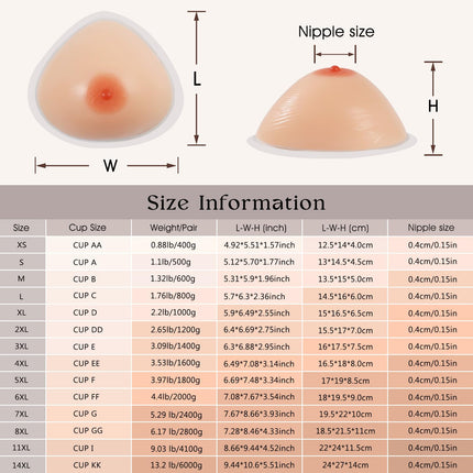 Vollence A Cup Self-Adhesive Triangle Silicone Breast Forms False Breasts Silicone Breast Forms Breast Breast Form for Mastectomy Prosthesis Transvestism Crossdressers Cosplay Bra Inserts
