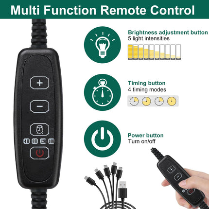 FORMIZON Greenhouse Propagation Tray, 5 Pack Mini Greenhouse Propagation with Higher Lids, 2 Tools, 10 Labels, Indoor Greenhouse Propagation Box with Timing Controller Adjustable Brightness