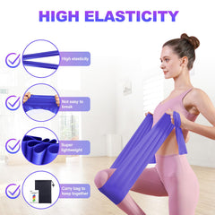Fokky Fitness Bands Set of 4, Resistance Bands 2M Fitness Band, Gymnastics Band with 4 Levels, Resistance Bands Fitness Bands Rubber Band for Muscle Building, Yoga, Pilates for Men and Women