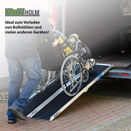 TRUTZHOLM wheelchair ramp foldable 183 cm load capacity 272 kg aluminum grey black coated access ramp