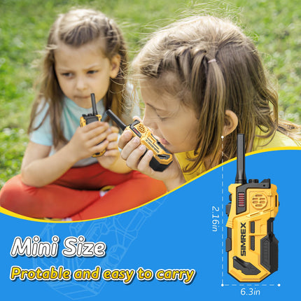 SIMREX Walkie Talkie for children set of 2, toys from 3 4 5 6 7 8 years, walkie talkie children, outdoor games for children, walkie talkie children's toy 200 meters range, yellow-black ﻿