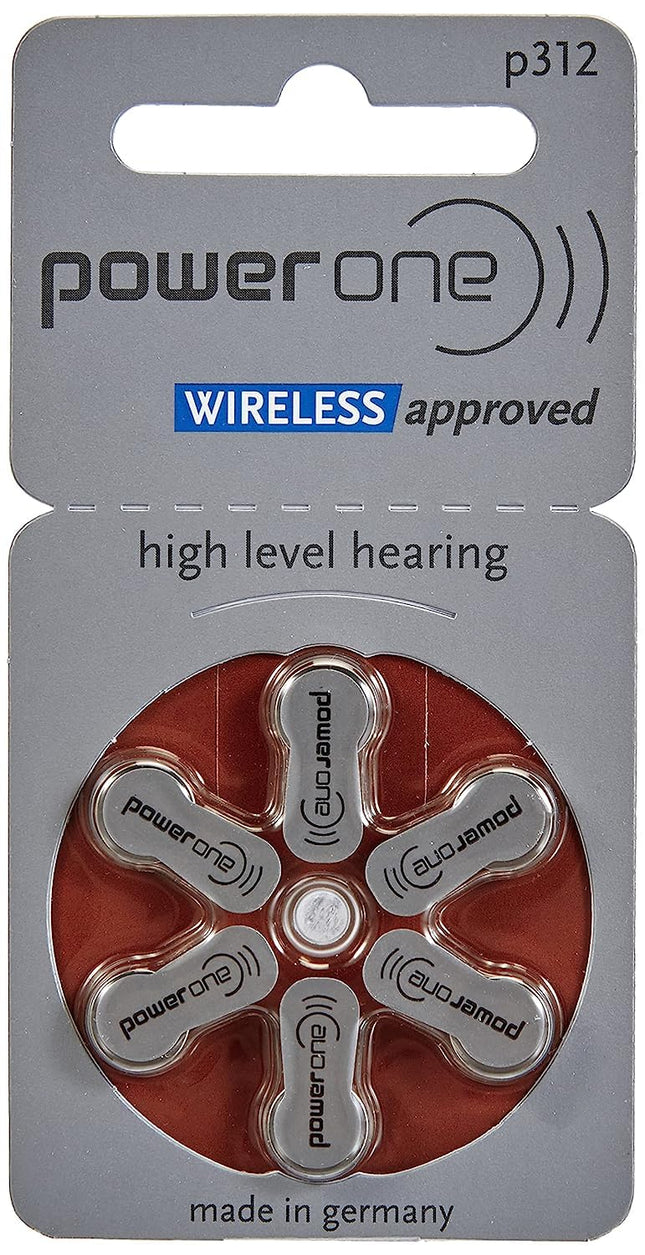 Power One Zinc p312 hearing aid battery, 60 pack