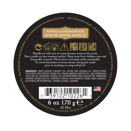 KamaSutra Massage Candle Tahitian Sandalwood (Tahitian Sandalwood), 1 pack (1 x 170 g)