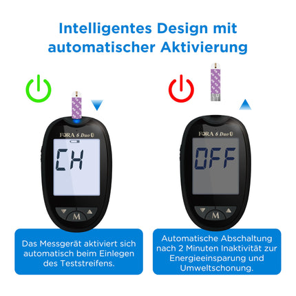 FORA Duo 2-in-1 (Blood Glucose, Ketone) Bluetooth Blood Glucose Meter with 10 Ketone Test Strips