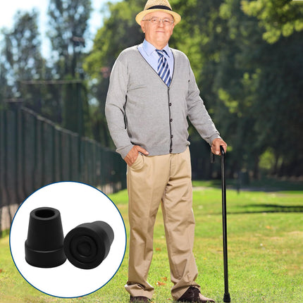 Pack of 4 rubber buffers for hiking sticks, 19mm walking stick rubber buffers, crutches rubber, walking sticks rubber buffers, non-slip rubber tips for hiking sticks, seniors crutches, sticks, walking sticks