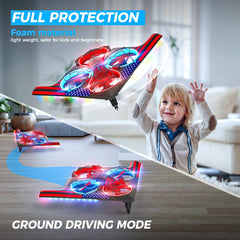 B2 Drone for Kids, RC Foam Airplane with LED Lights, Indoor Quadcopter with 3D Flips, Headless Mode, Altitude Hold and 2 Batteries, Toy Gifts for Boys Girls Beginners