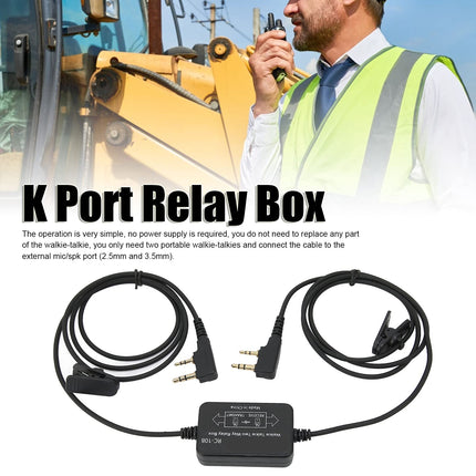 ciciglow K-Head Repeater Box, RC-108 Simple Walkie-Talkie Two-Way Relay Box Adults, Black