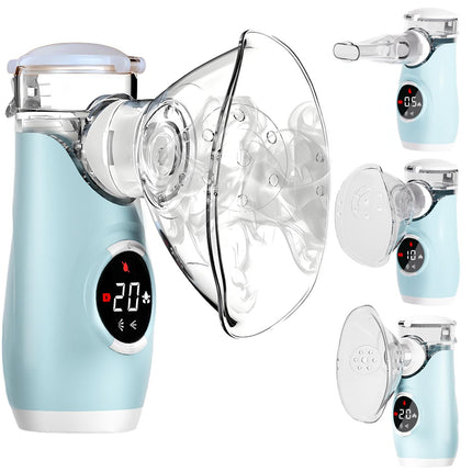 Swetfela Nebulizer for Adults and Children with LED Screen, Self-Cleaning Mode, 3 Timed Spray Modes, with 2 Masks and Mouthpiece, Portable USB Rechargeable Nebulizer