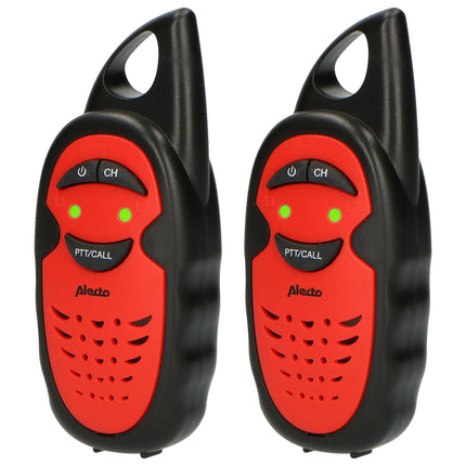 Alecto FR-05 - Walkie Talkie for Kids - 3-kilometer Range - 3 Channels - 2 Radios - Up to 35 Hours Standby - Red/Black