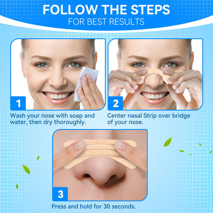 Nose Patches Snoring 60 Pieces, Nose Patches Breathe Better Skin-colored Nose Strips Anti Snoring Patches Snoring Patches Relieve a Blocked Nose Due to Allergies, Colds