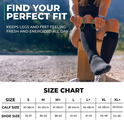 Medical compression stockings for women and men made from 60% organic cotton (black, M (38-40))