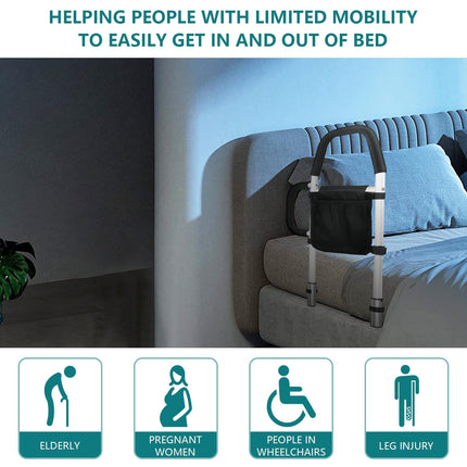 Thaijoy Bed Riser, Bed Rail Fall Protection with Storage Bag &amp; Removable Reinforced Armrest, Adjustable Bed Entry Aid for People with Limited Mobility Offers