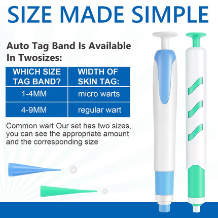 Skin Tag Removal, 2 Sizes Auto Remover Pen Set, Effective, Painless, Easy, and Safe for Small to Large Skin Warts and Moles (1-9 mm). Safe for Most Body and Face Areas