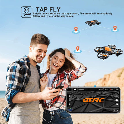 4DRC Mini Drone with 720P HD Camera for Kids, FPV 2.4G WiFi, Enhanced Propeller Guard, 3D Flip, Fight Mode, Gravity Induction, Altitude Hold, Headless Mode, One Key Take-Off/Landing,