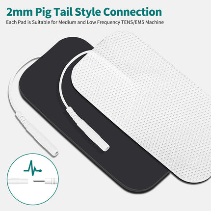 Tens Electrode Pads, 20 pieces self-adhesive electrodes Tens device, 40 x 80 mm Tens electrodes reusable for the relief of muscle, back and joint pain Compatible with most TENS